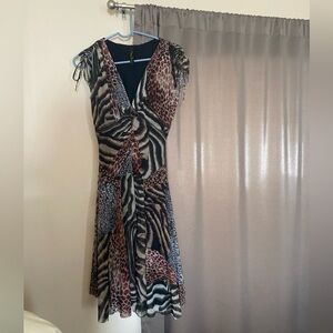Animal Print V-Neck Dress